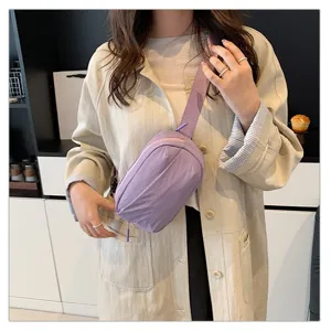 Korean nylon women fanny pack stylish chest crossbody bag casual shoulder mobile phone bag