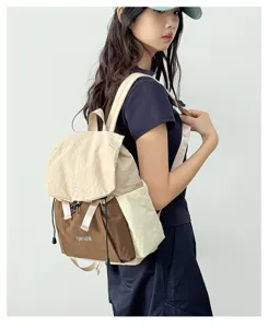 Lightweight Japanese style travel backpack, niche Korean ins camping backpack for women.