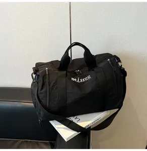 Grand capacité sac de voyage noir de sport léger sac de fitness pour loisirs en plein air
