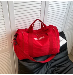 Grand sac de voyage rouge imperméable sport gym entraînement week-end valise bagage