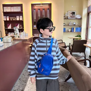 Trendy children chest bag Korean style minimalist stylish boy crossbody bag for daily street wear.