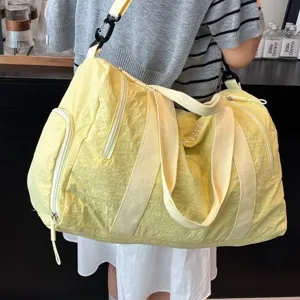 Sac de Voyage Grande Capacité Nylon Imperméable Décontracté Portable Fitness Yoga Entraînement Bagage Duffel Bag Pour Hommes Femmes