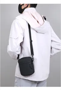 Minimalist men solid color mini crossbody bag casual shoulder phone bag daily use