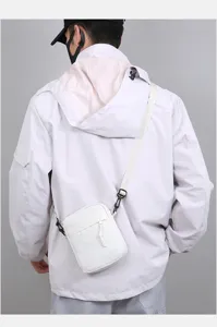 Minimalist men's solid color crossbody mini square bag casual lightweight phone shoulder bag