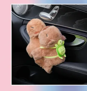 Simatico capibara peluche ornamento per auto con zaino tartaruga bambola zen decorazione