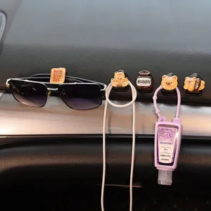 Schattige beren auto zelfklevende haken interieur dashboard hangers multifunctionele organizers