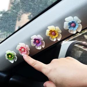 Cute car interior flower decoration, spinning petal design, dashboard cute healing accessory.