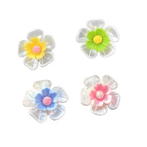 Cute spinning flower car dashboard ornament, creative healing resin auto interior decoration.