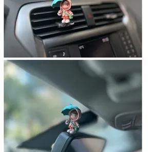 Cute car ornament resin umbrella girl cartoon dashboard decor cute air vent styling accessory