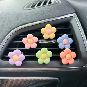 Kleurrijke madeliefje auto luchtrooster clips schattige bloemen geurdiffusers decoratie