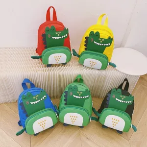 Kids Dinosaur Cartoon Backpack Waterproof Nylon School Bag Cute Lightweight Casual Daypack For Boys And Girls