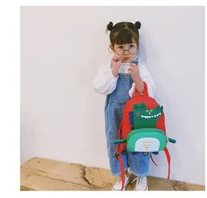 Cute dinosaur children backpack for boys and girls kindergarten school bag red green