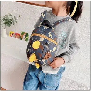 Cute kids cartoon dinosaur backpack toddler school bag with 3d wings and pendant for boys girls