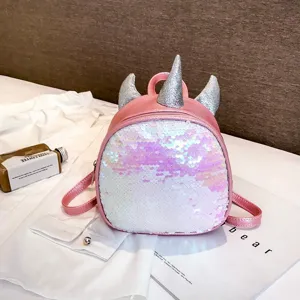 Kids sequin unicorn backpack cute mini sparkling glitter bag for girls daily use.