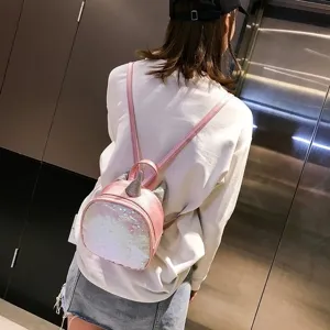 Kids sequin mini backpack with unicorn horn design, perfect cute little daily school bag.