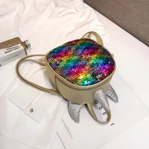 Kids sequin mini backpack colorful unicorn school bag stylish cute toddler daypack for girls