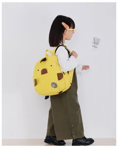 Cute Japanese style corduroy mini backpack for kids, lovely cartoon animal casual daily bag.