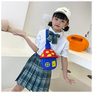 Kids mushroom crossbody bag cute cartoon chest bag children stylish shoulder bag accessory