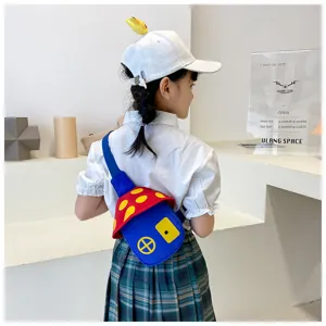Kids cute mushroom crossbody sling bag children stylish chest bag daily outdoor fashion accessory