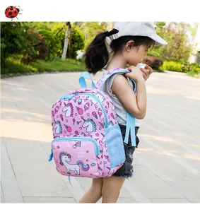 Pink cartoon unicorn children backpack for kindergarten cute school bag for 3-6 years old kids