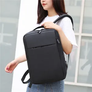Unisex επαγγελματικό σακίδιο πλάτης laptop από μαύρο ύφασμα oxford για καθημερινή χρήση.