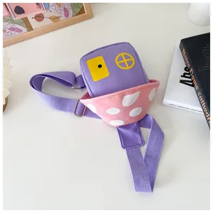 Kids cartoon house crossbody bag cute colorblock chest bag children casual daily bag