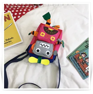 Borsa a Tracolla in Tela Robot Originale Simpatica Borsa Casual Cartoon Bambini