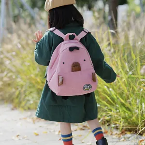Japanese cute cartoon animal corduroy mini backpack for kids casual stylish school bag