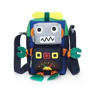 Bella Borsa a Tracolla Tela Robot Carino Cartoon Messenger per Bambini e Ragazze