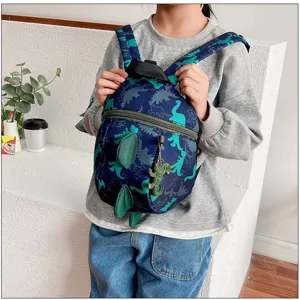 Toddler dinosaur backpack cute cartoon kids school bag anti-lost lightweight green spikes