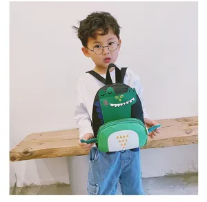 Cute dinosaur kids backpack for boys, kindergarten school bag with anti-lost feature, daily use.