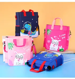 Cute cartoon student tutoring bag, convertible single-shoulder crossbody handbag for kids.