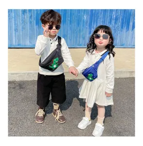 Kids dinosaur crossbody bag trendy casual cute cartoon waist bag for boys and girls outdoor fashion