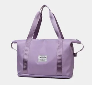 Grosse Kapazitaet lila Reise-Duffel-Bag wasserdichte Fitness Sport Gepaeck Handtasche