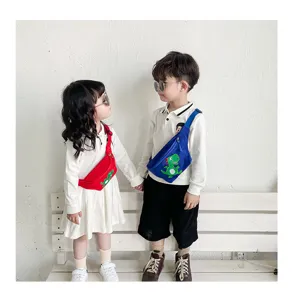 Kids cartoon dinosaur waist bag cute children casual cross-body chest bag for boys and girls.