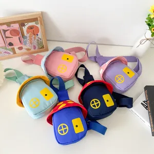 Kids Chest Bag Cute Mushroom House Shape Nylon Crossbody Bag For Boys Girls Children Daily Fashion Waist Pack
