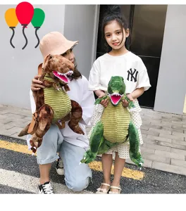 Joli sac à dos en peluche dinosaure pour femmes, sac mignon de dessin animé quotidien.