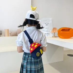 Kids cute mushroom crossbody bag children messenger bag stylish chest bag for kids and girls
