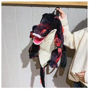 Sac à dos dinosaure en peluche mignon doux dessin animé cartable pour femmes ados quotidien