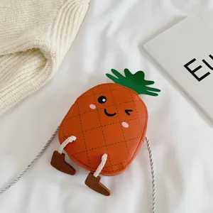 Cute χαριτωμένο παιδικό τσαντάκι ώμου ανανάς, μίνι πορτοφολάκι και παιδική τσάντα.