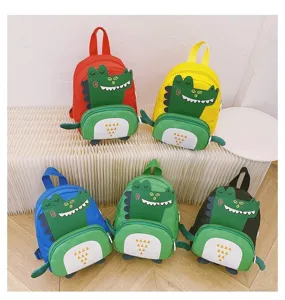 Cute cartoon dinosaur children backpack multi-color kindergarten school bag for kids boys girls
