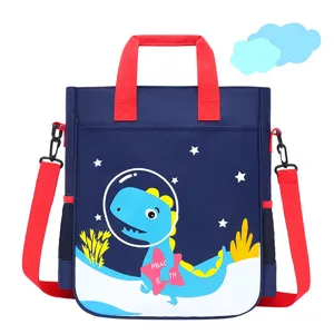 Kids Cartoon Dinosaur Astronaut Oxford Cloth Single Shoulder Crossbody Handbag Children Cute School Tutoring Bag