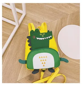 Cute cartoon dinosaur children backpack yellow green toddler school bag daily casual daypack