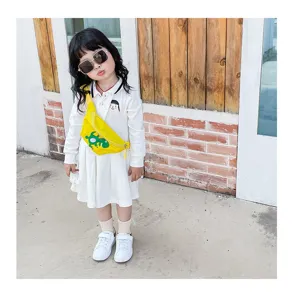 Cute yellow dinosaur crossbody waist bag for children casual outdoor daily wear style.
