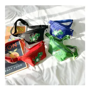 Kids cartoon dinosaur waist bag stylish casual children chest bag fanny pack detail view