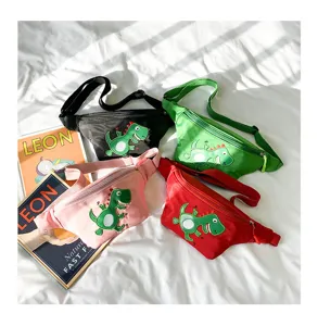 Children cartoon dinosaur fanny pack cute casual crossbody chest bag for kids 4 colors