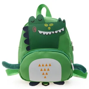 Cute dinosaur children backpack toddler school bag green cartoon infant anti-lost bag