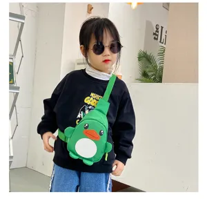 Sac de poitrine mignon dessin animé canard en nylon sac bandoulière pour enfants garçons et filles