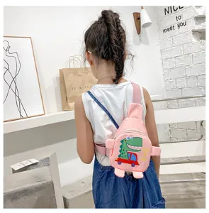 Süße Kinder Umhängetasche für Jungen und Mädchen, Mini Dinosaurier Brusttasche, Alltag.