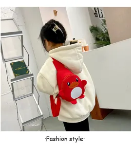 Joli sac de poitrine canard rouge dessin animé pour enfants en nylon sac bandoulière quotidien